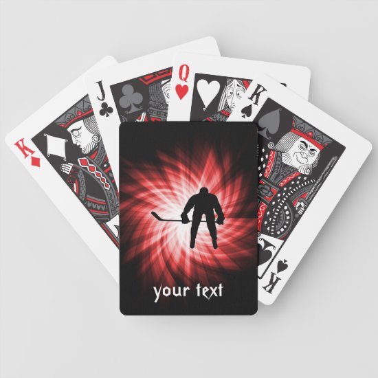 Red Hockey Bicycle Playing Cards