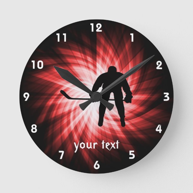 Red Hockey Round Clock (Front)