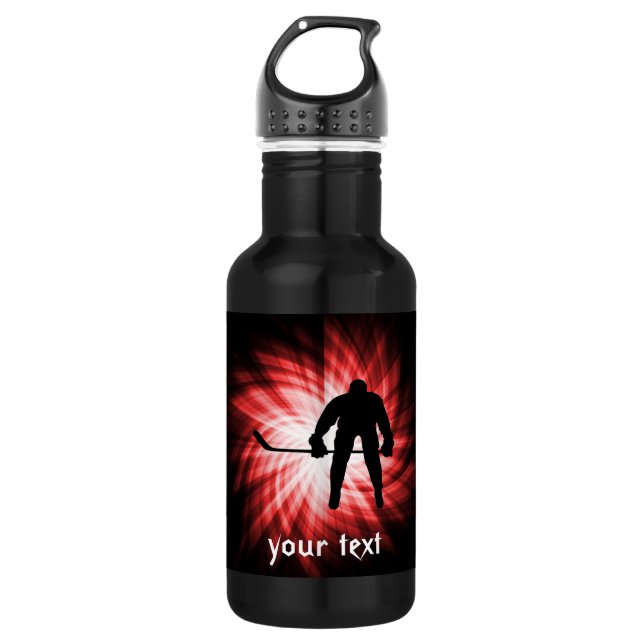 Red Hockey Stainless Steel Water Bottle (Front)