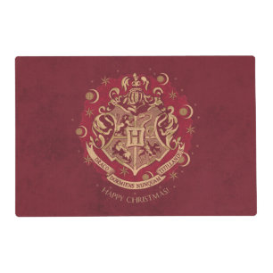 Red HOGWARTS™ Crest Holiday Wreath Placemat