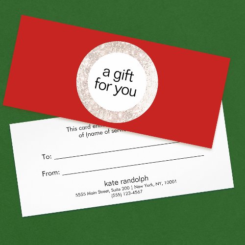 Red Holiday Beauty Salon Gift Certificate