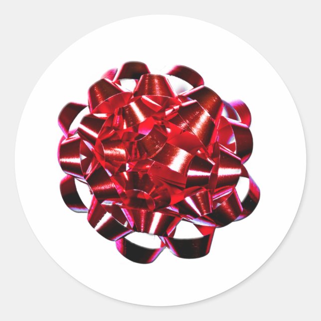 Red Holiday Bow Christmas Season Envelope Seals (Front)