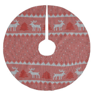 Red Holiday Brushed Polyester Tree Skirt