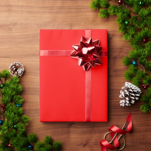 Red Holiday Christmas Festive Solid Color Plain Wrapping Paper