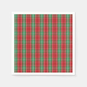 Red Holiday Christmas Plaid Rustic Country Napkins