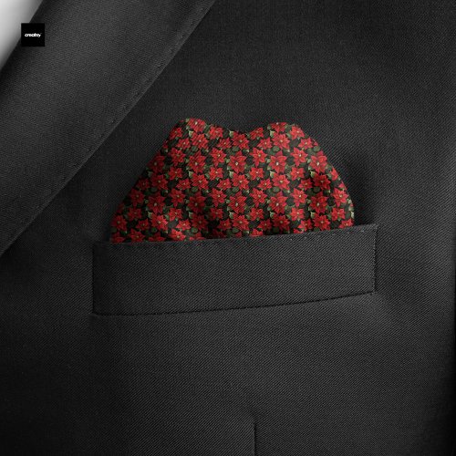 Red Holiday Christmas Poinsettia Pattern Bandana