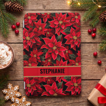 Red Holiday Christmas Poinsettia Pattern