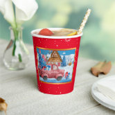 Christmas Paper Cups Red Truck Christmas Cups, Holiday Paper Cups, Vintage  Red Truck Christmas, Christmas Party Cups, Paper Coffee Cups 