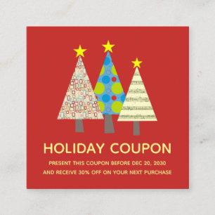 Red Holiday Coupon Gift Discount Card