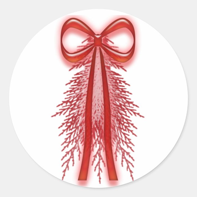 Red Holiday Design Christmas Card Stickers (Front)