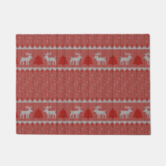 Red Holiday Doormat