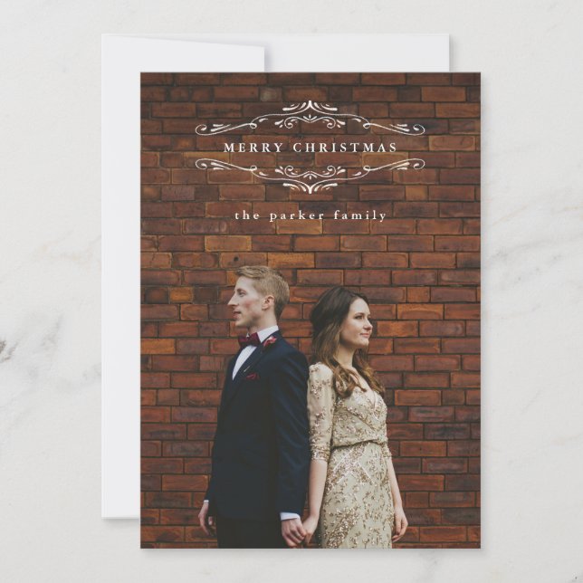 Red Holiday Elegance | Photo Card (Front)