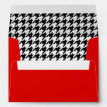Red Holiday envelopes with houndstooth pattern