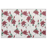 Red Holiday Floral Pattern Fabric
