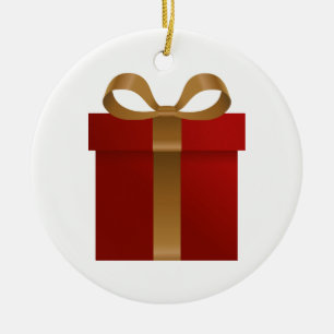 Red Holiday Gift Christmas Ornament