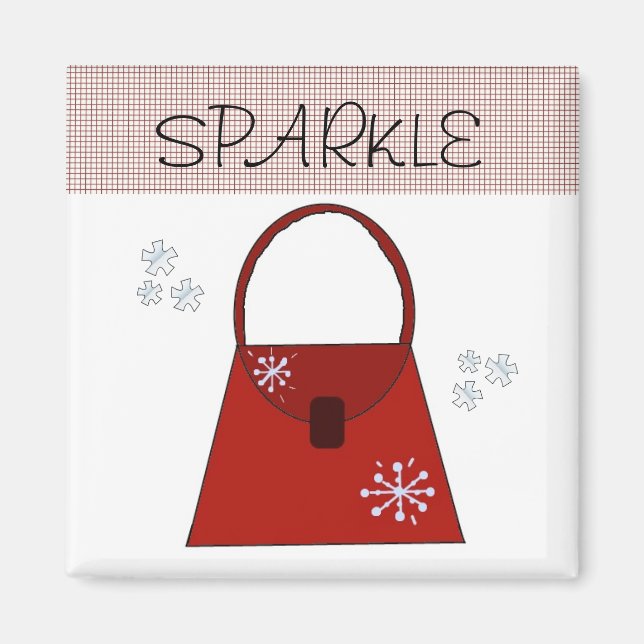 Red Holiday Handbag - Sparkle Magnet (Front)