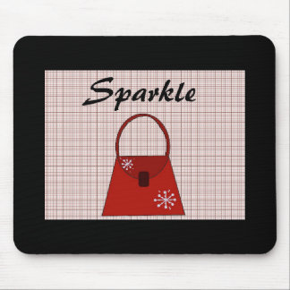 Red Holiday Handbag - Sparkle Mouse Pad