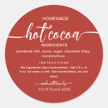 Red Holiday Homemade dry hot cocoa mix