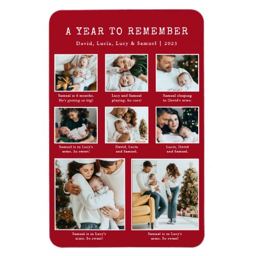 Red Holiday Photo Magnet