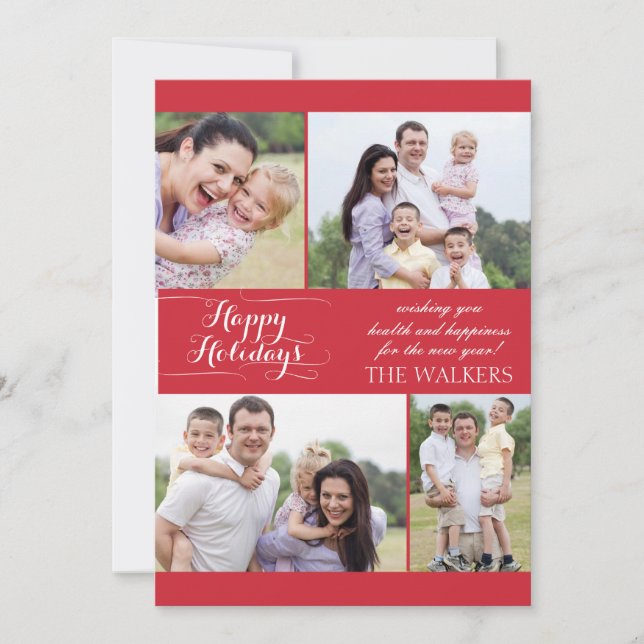 Red holiday photocard card (Front)