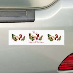 Red Holiday Pinup Thunder_Cove Bumper Sticker