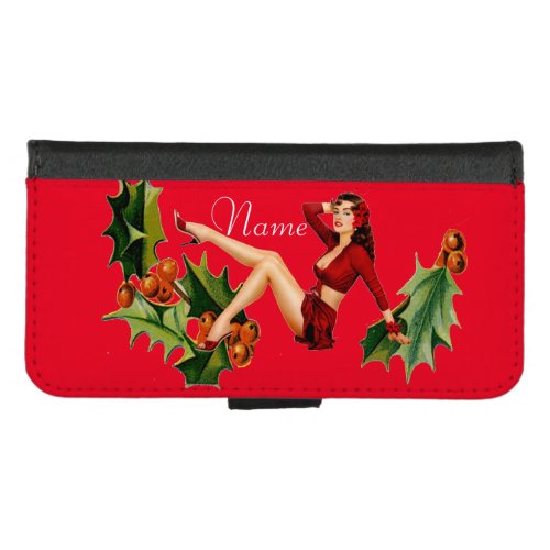 Red Holiday Pinup Thunder_Cove iPhone 87 Wallet Case