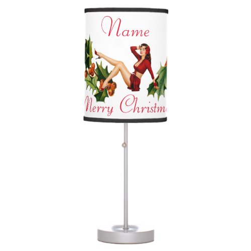 Red Holiday Pinup Thunder_Cove Table Lamp