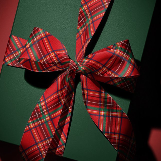 Red holiday plaid classic Christmas Satin Ribbon (Creator Uploaded)