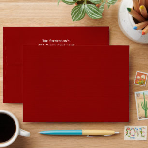 Red Holiday Return Address Envelope