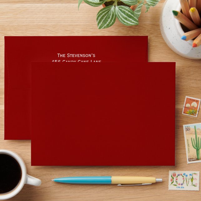 Red Holiday Return Address  Envelope (Desk)