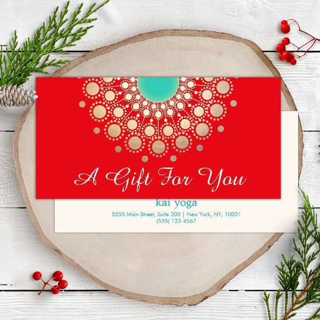 Red Holiday Salon Spa Christmas Gift Certificate (Creator Uploaded)
