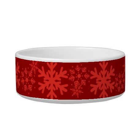 Red Holiday Snowflake Pet Bowl