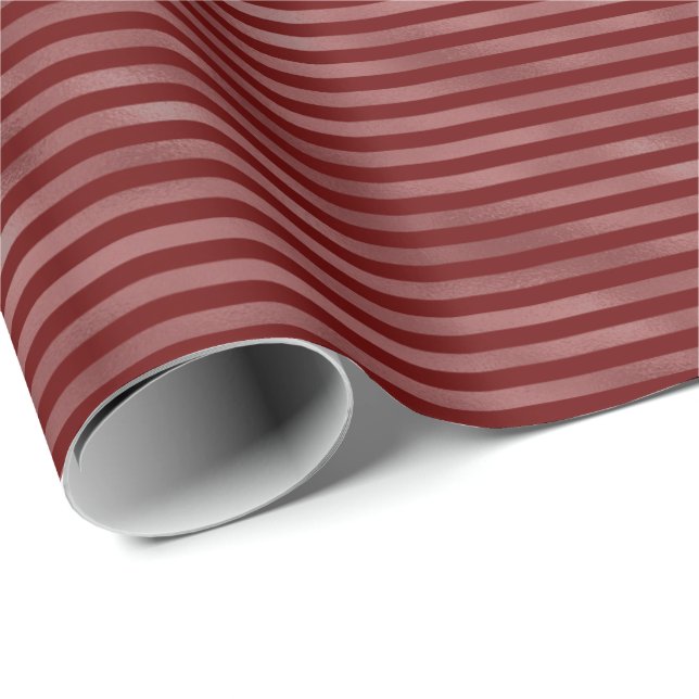 Red Holiday Stripes Wrapping Paper (Roll Corner)