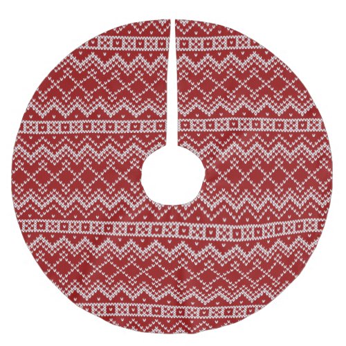 Red Holiday Sweater Brushed Polyester Tree Skirt