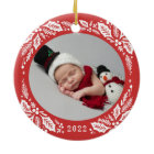 Red Holly 2 Photo with Year Christmas