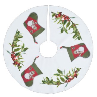 Red Holly Berries and Snowman Christmas Stocking