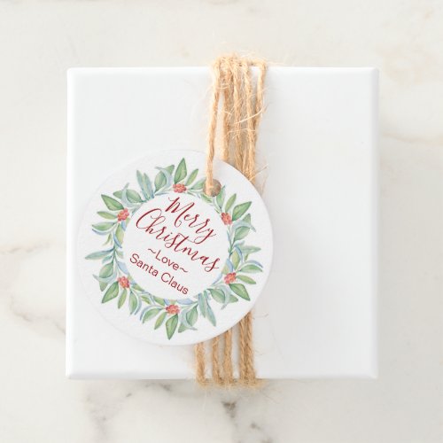 Red Holly Berries Christmas Favor Tags