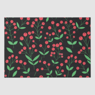 Red Holly Berries Classic holiday Pattern  Tissue Paper