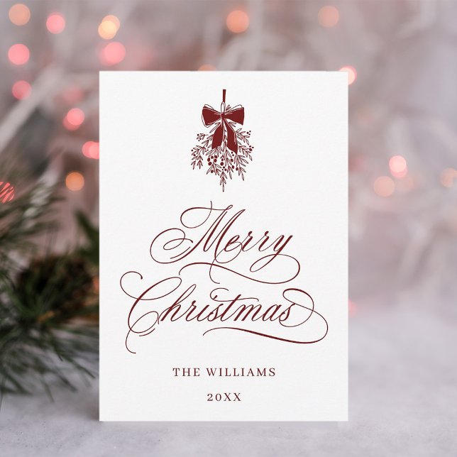 Red Holly Berry Bouquet Romantic Christmas Photo Holiday Card (Creator Uploaded)