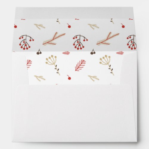 Red Holly Berry Holiday  Envelope