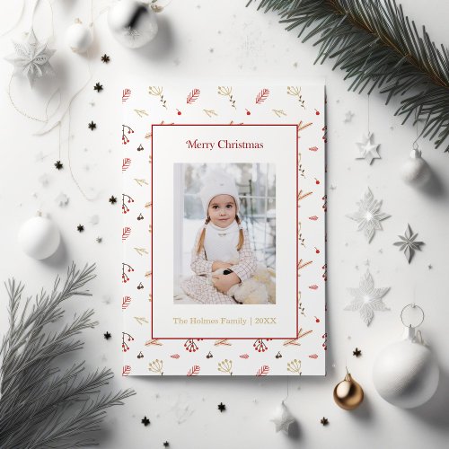Red Holly Berry Holiday Greetings Card