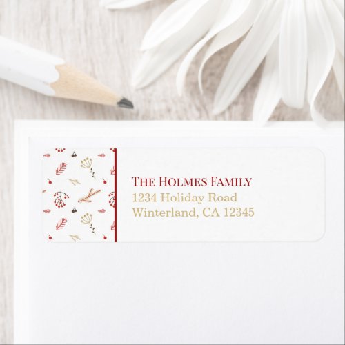 Red Holly Berry Return Address Label