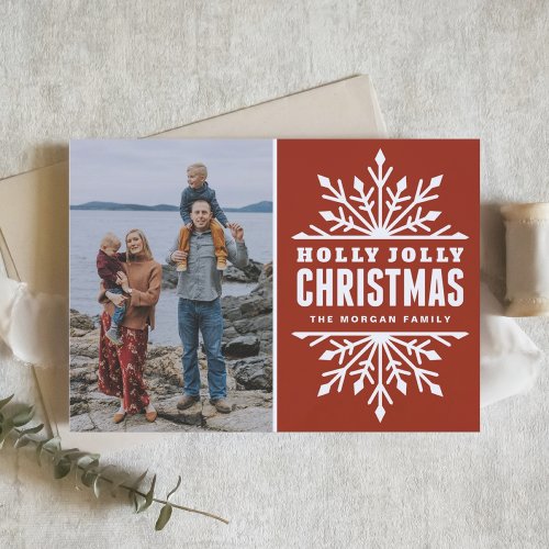 Red Holly Jolly Christmas  Holiday Photo Card