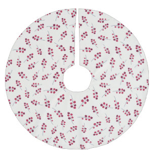 Red Holly Pip Berries Festive  Brushed Polyester Tree Skirt