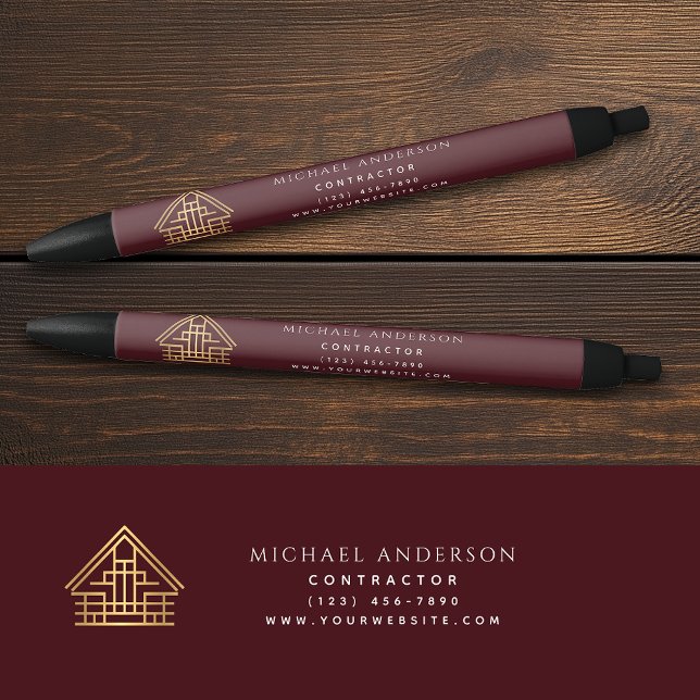 Red Home Building Construction Business Pen (Creator Uploaded)