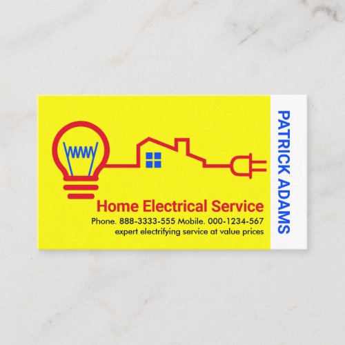 Red Home Electrical Wire Circuit Business Card