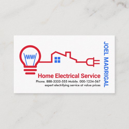Red Home Electrical Wiring Business Card