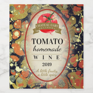Red homemade wine tomato personalized wine label