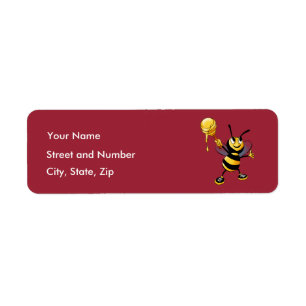 Red Honey Bee Rosh HaShana Label