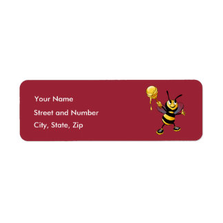 Red Honey Bee Rosh HaShana Label